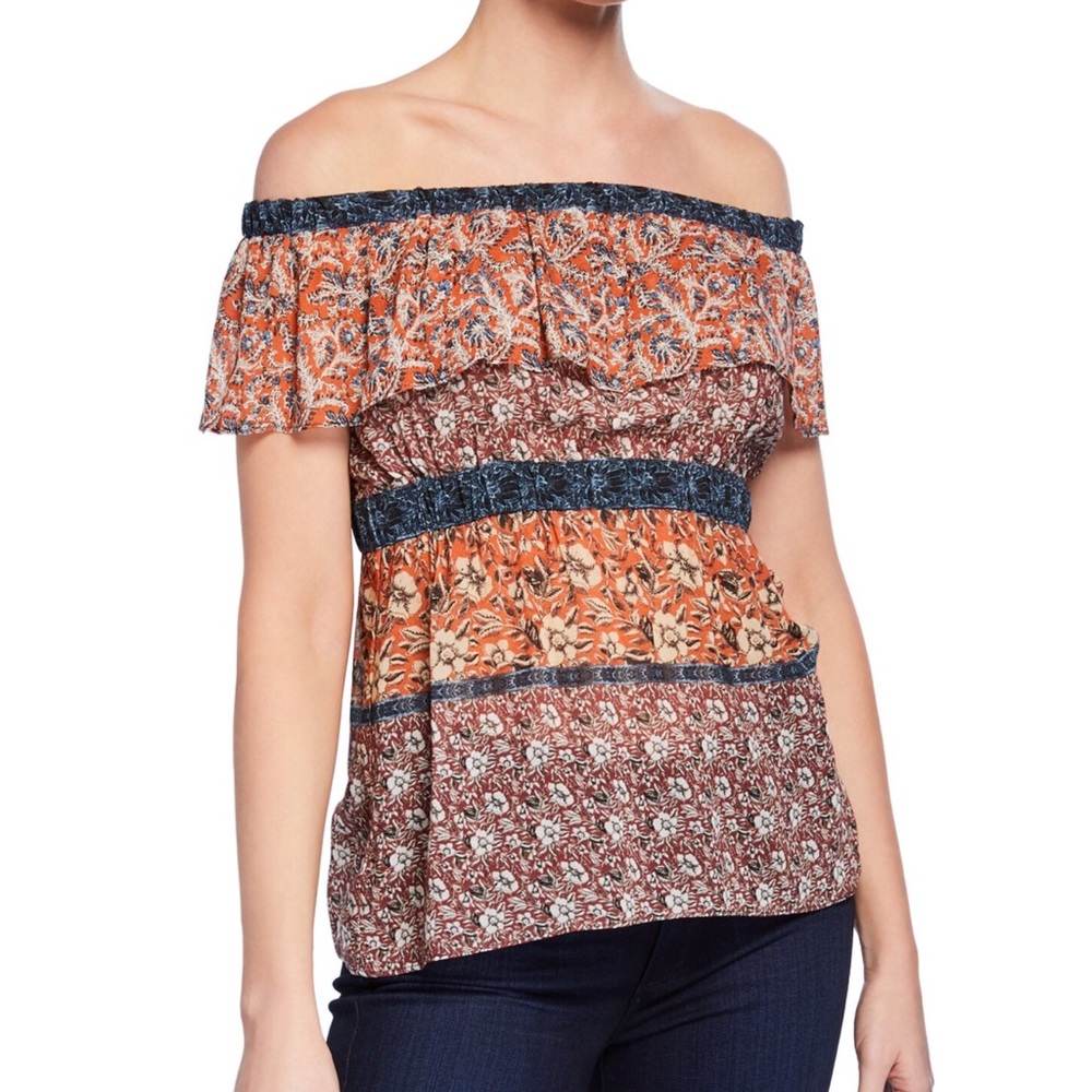 Bailey 44 Boho Sri Lanka Babydoll Top Size M - Picture 2 of 6